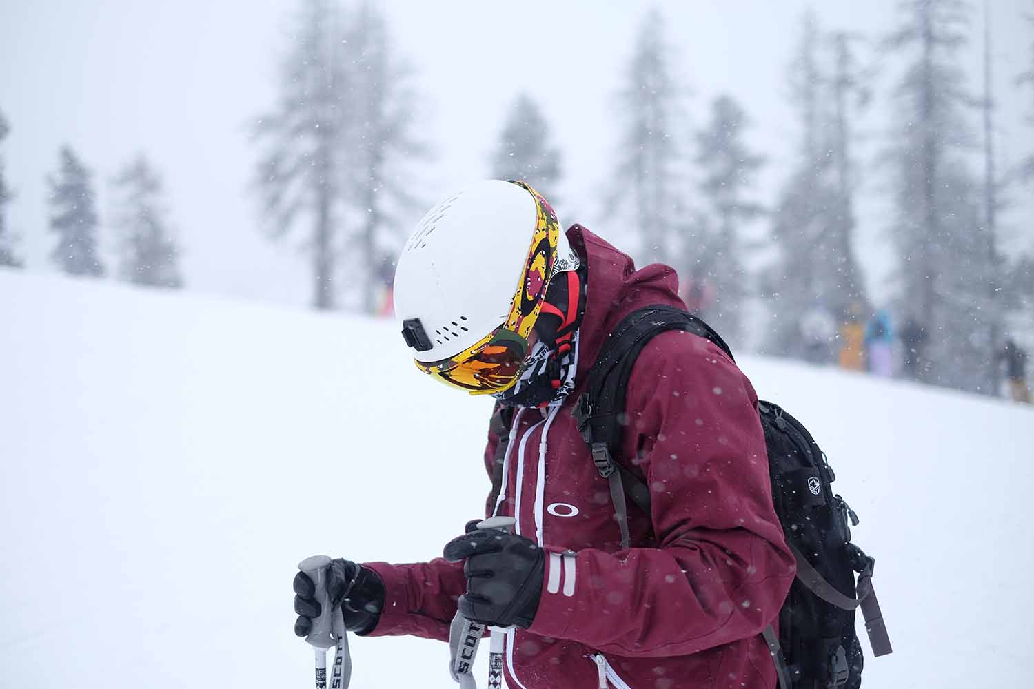 a person wearing a helmet